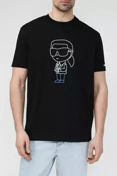 Футболка хлопковая с логотипом Karl Lagerfeld