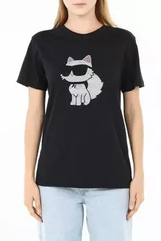 Футболка хлопковая с логотипом Karl Lagerfeld