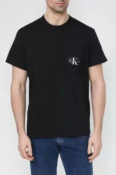 Футболка хлопковая с логотипом на кармане Calvin Klein Jeans