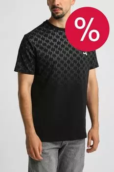 Футболка хлопковая с монограммой логотипа Karl Lagerfeld