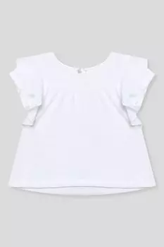 Футболка хлопковая с оборками на рукавах Fagottino