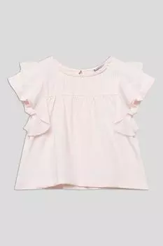 Футболка хлопковая с оборками на рукавах Fagottino