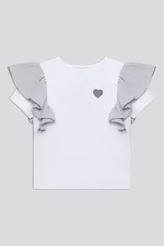 Футболка хлопковая с оборками на рукавах KIDSPARAD