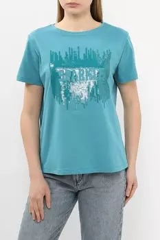 Футболка хлопковая с пайетками Comma,