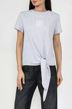 Футболка хлопковая с подолом на завязках BELUCCI