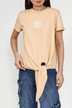 Футболка хлопковая с подолом на завязках BELUCCI