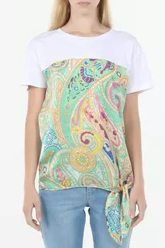 Футболка хлопковая с подолом на завязках Marc Aurel