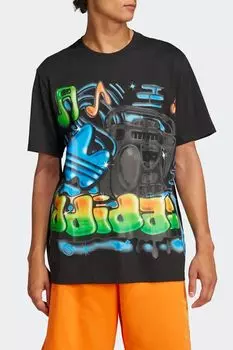 Футболка хлопковая с принтом Adidas