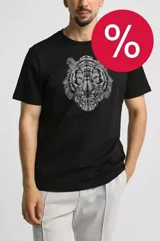 Футболка хлопковая с принтом Antony Morato