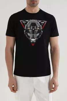 Футболка хлопковая с принтом Antony Morato