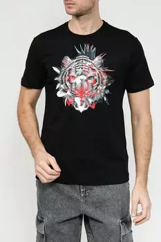 Футболка хлопковая с принтом Antony Morato