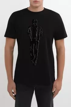 Футболка хлопковая с принтом Antony Morato