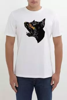 Футболка хлопковая с принтом Antony Morato