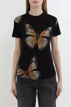 Футболка хлопковая с принтом бабочки Desigual