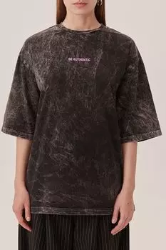 Футболка хлопковая с принтом Be Authentic EVE&ESTHER