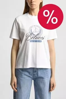 Футболка хлопковая с принтом BELUCCI