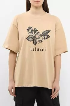 Футболка хлопковая с принтом BELUCCI