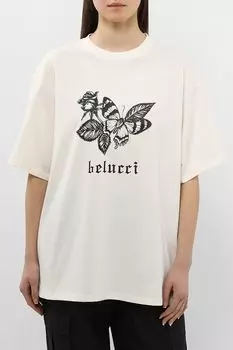 Футболка хлопковая с принтом BELUCCI