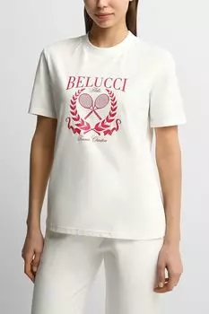 Футболка хлопковая с принтом BELUCCI