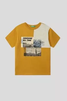 Футболка хлопковая с принтом Benetton