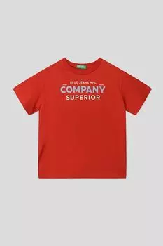 Футболка хлопковая с принтом Benetton