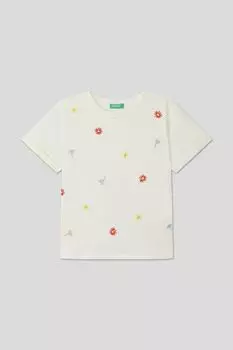 Футболка хлопковая с принтом Benetton