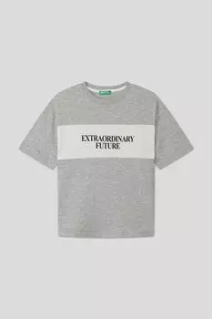 Футболка хлопковая с принтом Benetton