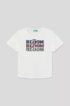 Футболка хлопковая с принтом Benetton