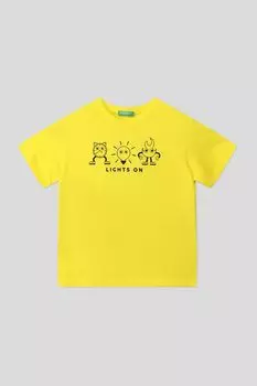 Футболка хлопковая с принтом Benetton