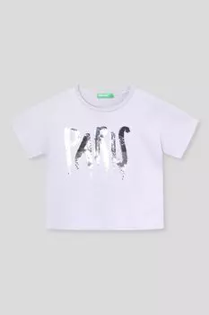 Футболка хлопковая с принтом Benetton