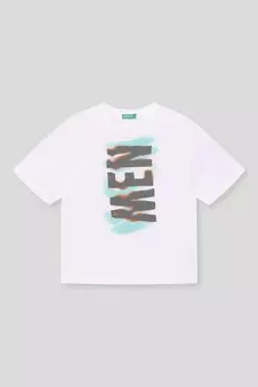 Футболка хлопковая с принтом Benetton