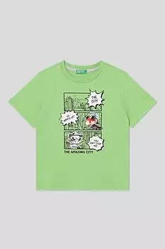 Футболка хлопковая с принтом Benetton