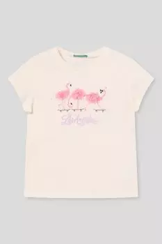 Футболка хлопковая с принтом Benetton