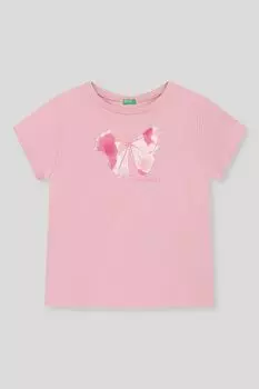 Футболка хлопковая с принтом Benetton