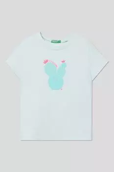 Футболка хлопковая с принтом Benetton