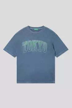 Футболка хлопковая с принтом Benetton