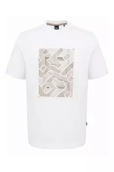 Футболка хлопковая с принтом BOSS