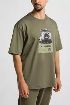 Футболка хлопковая с принтом BOSS