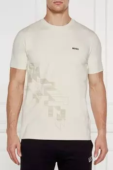 Футболка хлопковая с принтом BOSS