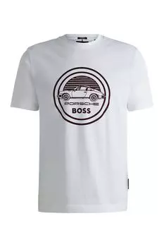 Футболка хлопковая с принтом BOSS