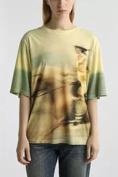 Футболка хлопковая с принтом BOSS