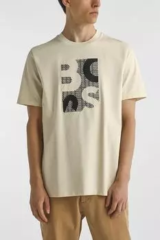 Футболка хлопковая с принтом BOSS