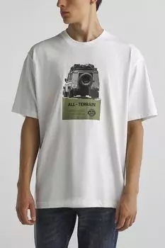 Футболка хлопковая с принтом BOSS