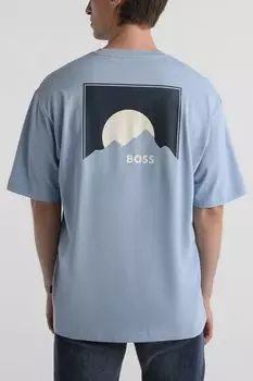 Футболка хлопковая с принтом BOSS