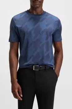 Футболка хлопковая с принтом BOSS