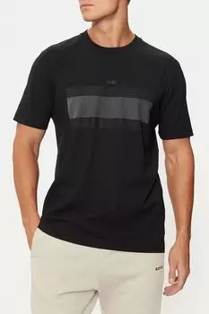 Футболка хлопковая с принтом BOSS