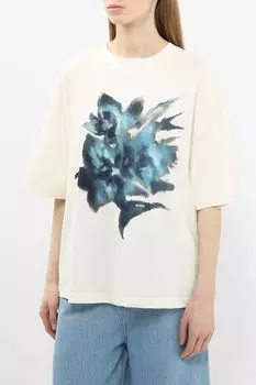 Футболка хлопковая с принтом BOSS