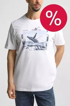 Футболка хлопковая с принтом BOSS