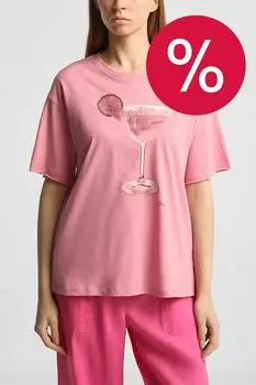 Футболка хлопковая с принтом BOSS