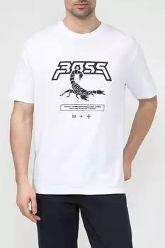Футболка хлопковая с принтом BOSS
